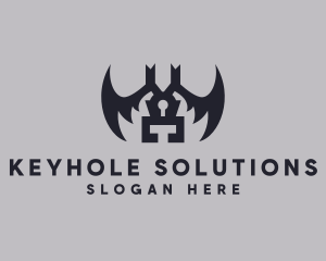 Keyhole - Bat Wings Keyhole logo design