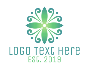 Massage - Stylish Green Flower logo design