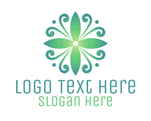 Stylish Green Flower Logo