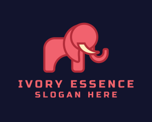 Geometric Pink Elephant logo design