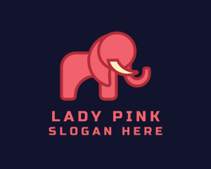 Geometric Pink Elephant logo design