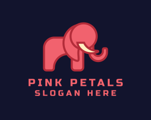 Geometric Pink Elephant logo design