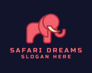 Geometric Pink Elephant logo design