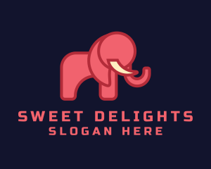 Geometric Pink Elephant logo design