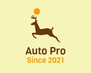 Reindeer - Brown Running Deer logo design