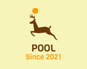 Hunting - Brown Running Deer logo design