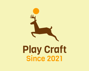 Brown Running Deer logo design