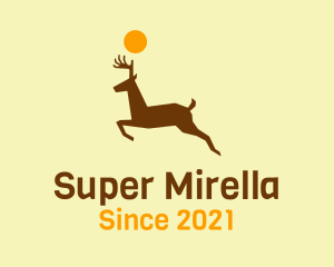 Wild Animal - Brown Running Deer logo design
