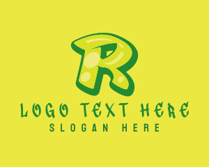 Graffiti - Graphic Gloss Letter R logo design