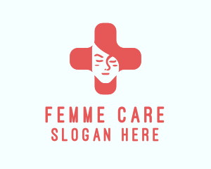 Gynecology - Medical Cross Woman logo design