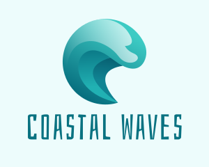 Beach Surfing Wave logo design