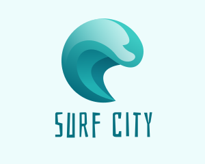 Beach Surfing Wave logo design