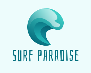 Beach Surfing Wave logo design