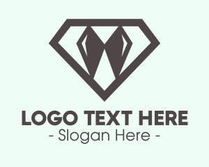 Monochrome - Elegant Diamond Bow Tie logo design