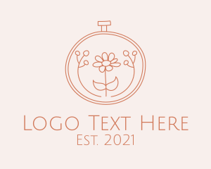 Embroidery - Handcrafted Floral Embroidery logo design