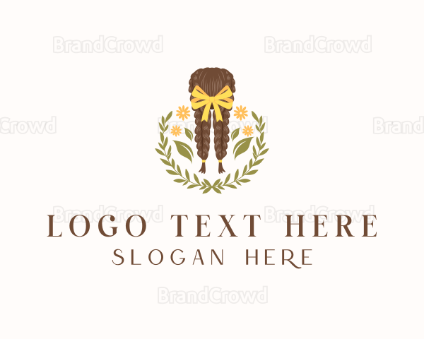 Floral Ribbon Braid Hair Logo