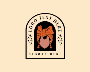 Face - Beauty Ribbon Woman logo design