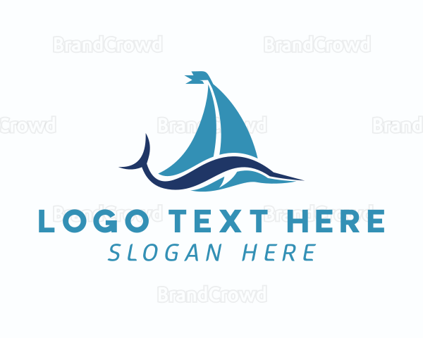 Sailboat Fish Wave Logo