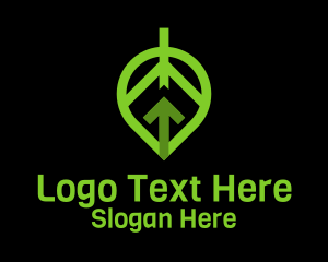 Direction - Logistics Leaf Arrow logo design