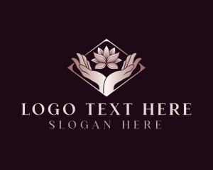 Healthy Living - Lotus Hand Spa logo design