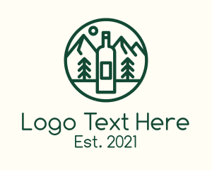 Booze - Outdoor Camping Wine logo design