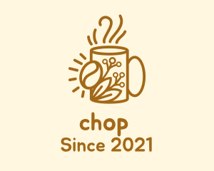 Espresso - Organic Leaf Coffee Cup logo design