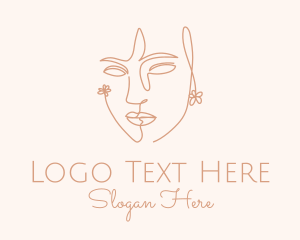 Line Art - Beauty Cosmetic Face logo design