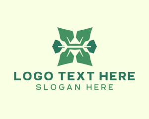 Organic Green Letter X Logo