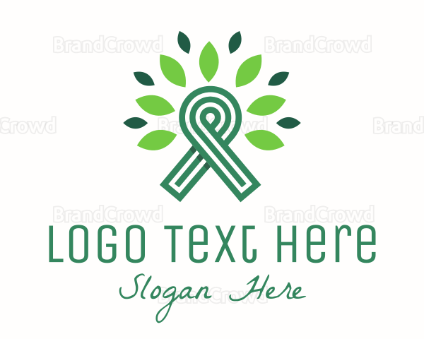 Green Natural Ribbon Logo