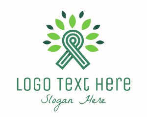 Geometric - Green Natural Ribbon logo design