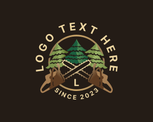 Carpentry - Pine Chainsaw Logging logo design