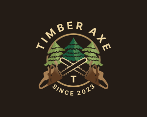 Pine Chainsaw Logging logo design