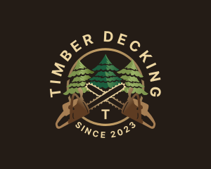 Pine Chainsaw Logging logo design