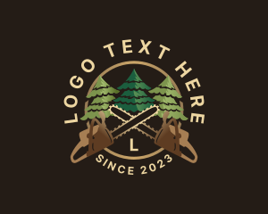 Tree Chainsaw Logging Logo