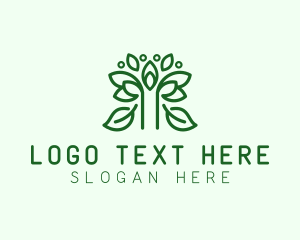 Human - Natural Wellness Leaf logo design