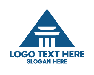 Blue Professional Triangle Pillar logo design