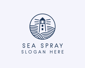 Ocean Waves Lighthouse logo design