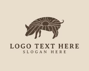 Free Range - Pig Livestock Farm logo design