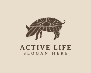 Meat - Pig Livestock Farm logo design