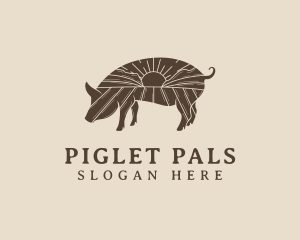 Piglet - Pig Livestock Farm logo design