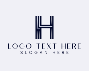 Grayscale - Studio Lines Letter H logo design