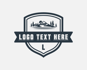 Tourism - Mountain Resort Badge Wordmark logo design