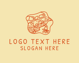 Glamping - Trailer Van Camp logo design