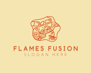 Flames - Trailer Van Camp logo design