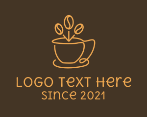 Caffeine - Monoline Coffee Cup logo design