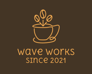 Wavy - Monoline Coffee Cup logo design