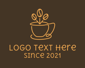 Coffee Bean - Monoline Coffee Cup logo design