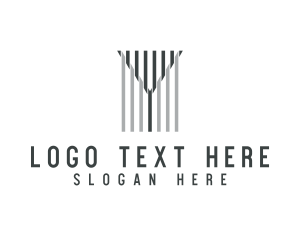 Black And White - Stripes Construction Letter Y logo design