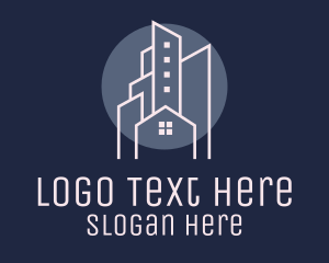 Suburban - City Nightscape Real Estate logo design
