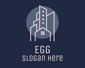 House Hunting - City Nightscape Real Estate logo design